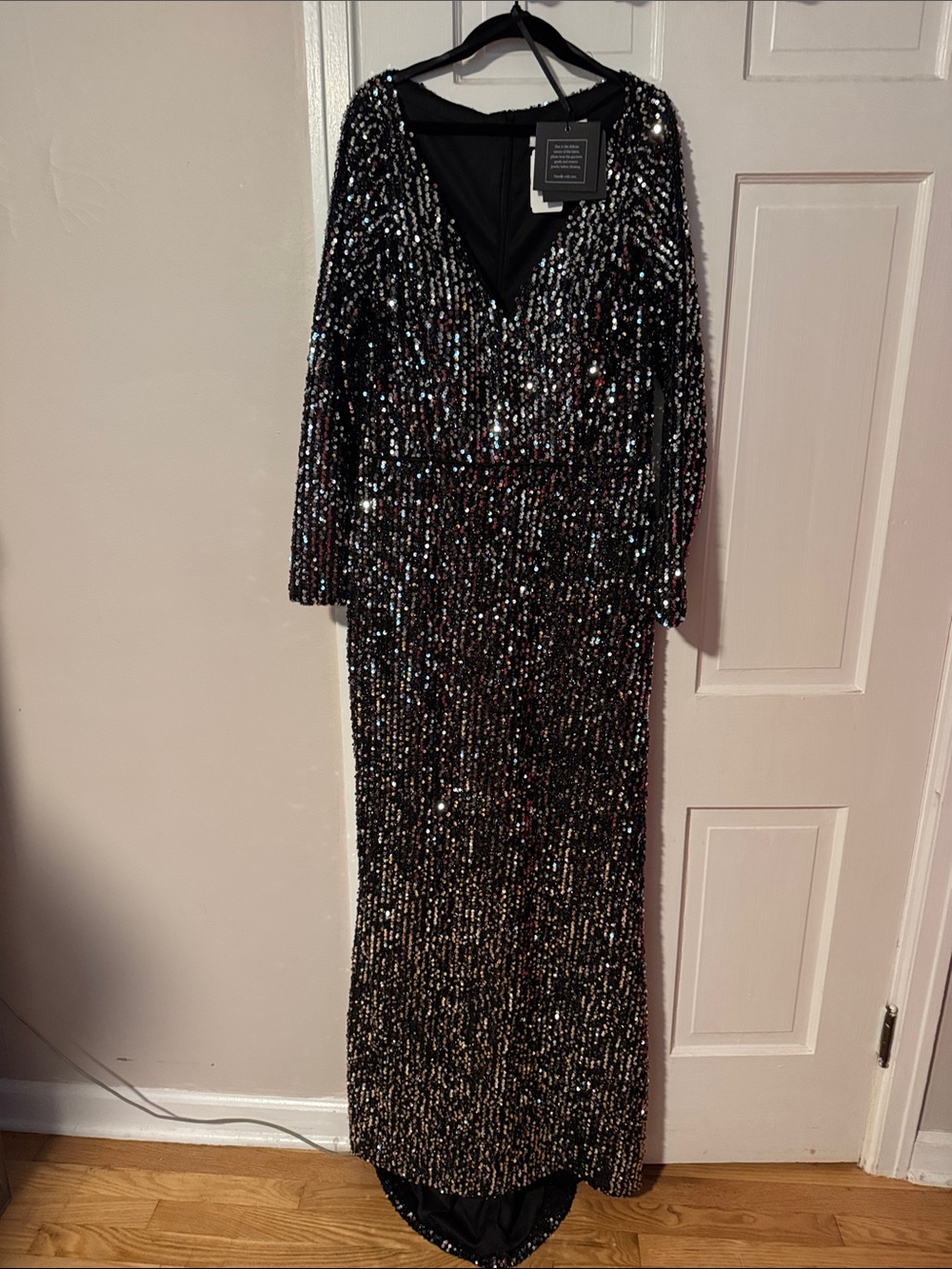 Ieena for Mac Duggal NWT Gown 26445 Sequined Long Sleeve Evening Formal Gala 10 - Picture 11 of 15